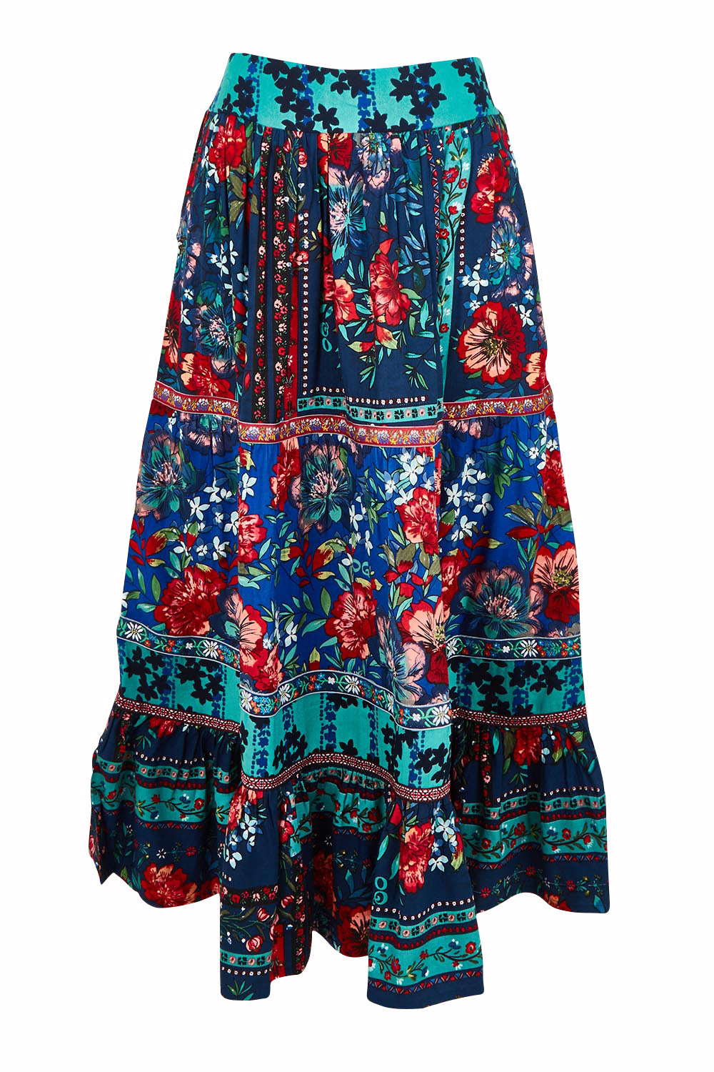 Product shot of the Layered Skirt in colour Ivanova, from the front