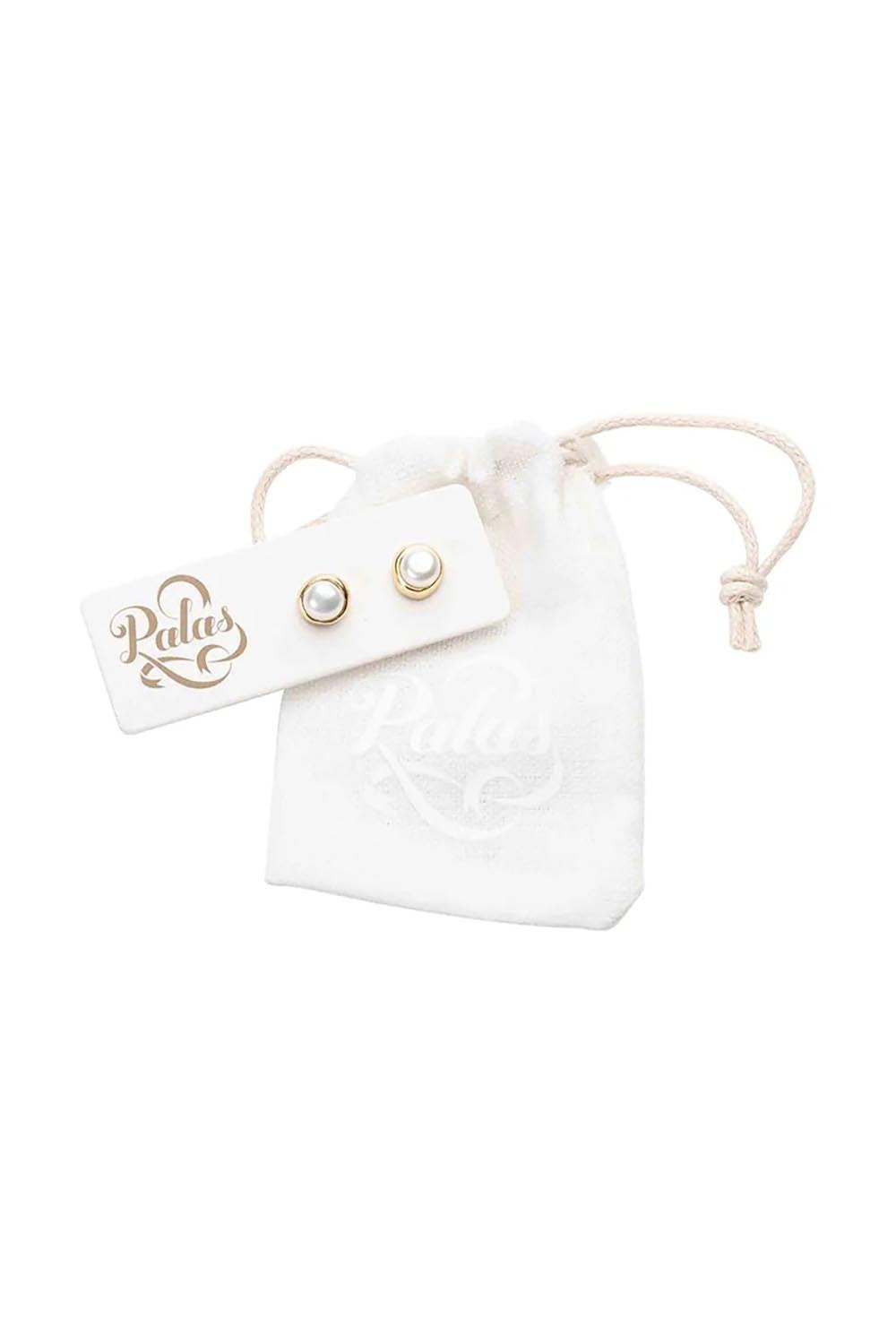 Product shot of the Lunar Pearl Stud Earrings in colour Pearlstud (Metallics), detail