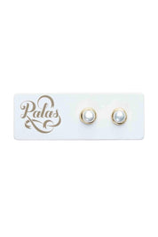 Product shot of the Lunar Pearl Stud Earrings in colour Pearlstud (Metallics), detail