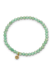 Product shot of the Healing Gem Bracelet in colour Balance (Green), from the front
