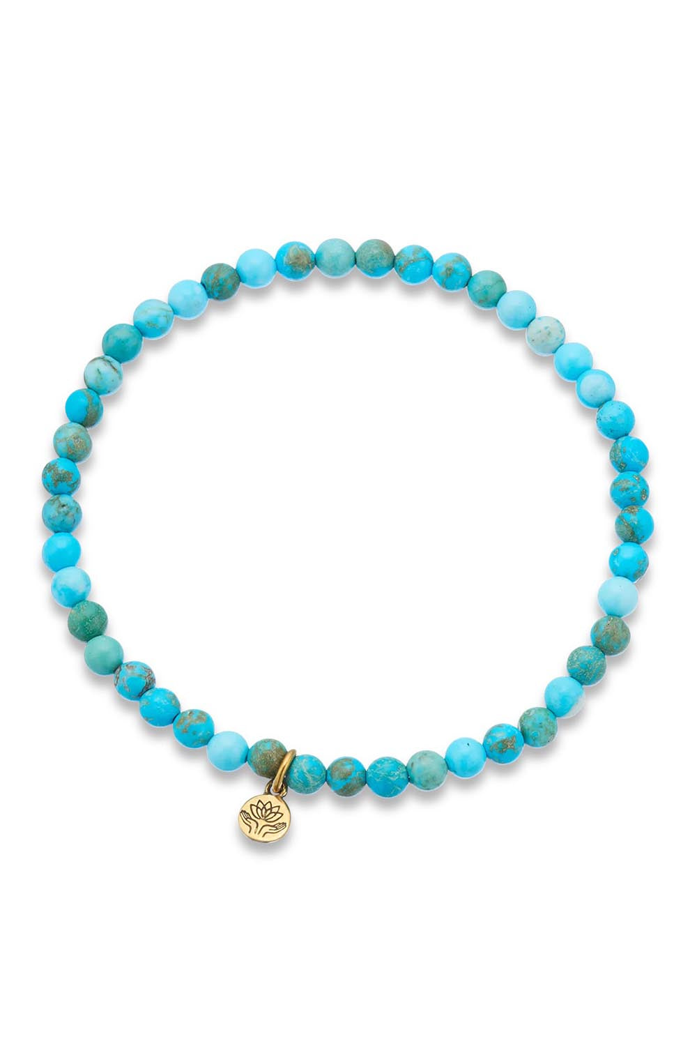 Product shot of the Healing Gem Bracelet in colour Calmness (Blue), from the front
