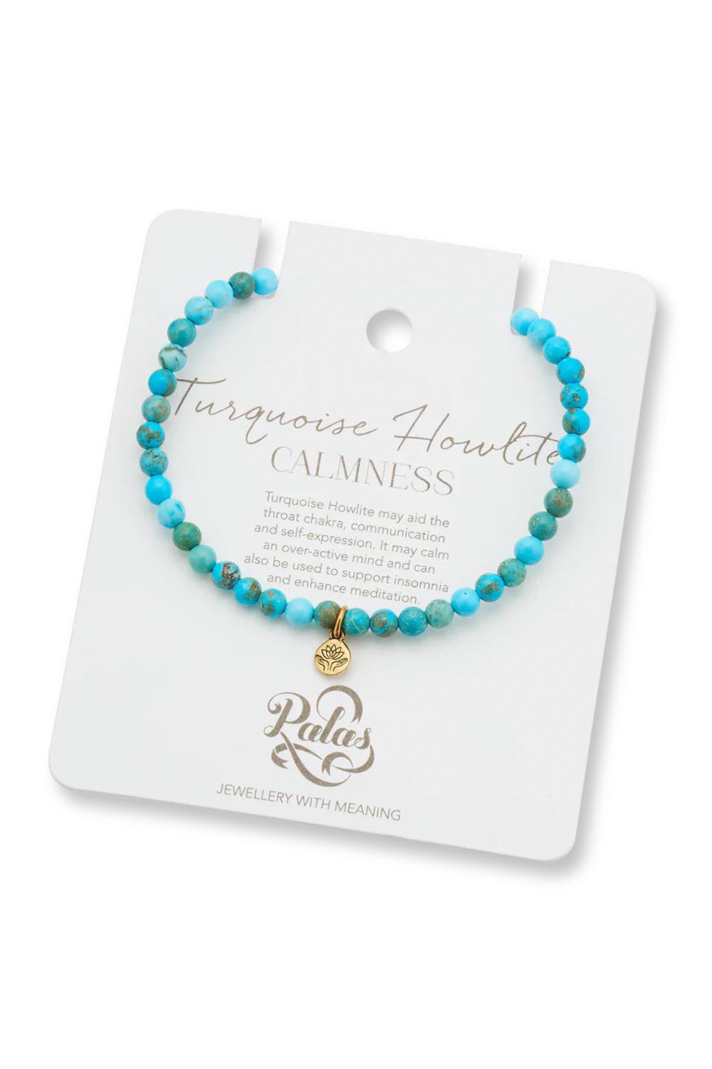 Product shot of the Healing Gem Bracelet in colour Calmness (Blue), from the front