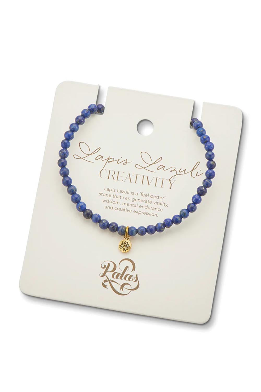 Product shot of the Healing Gem Bracelet in colour Creativity (Blue), detail