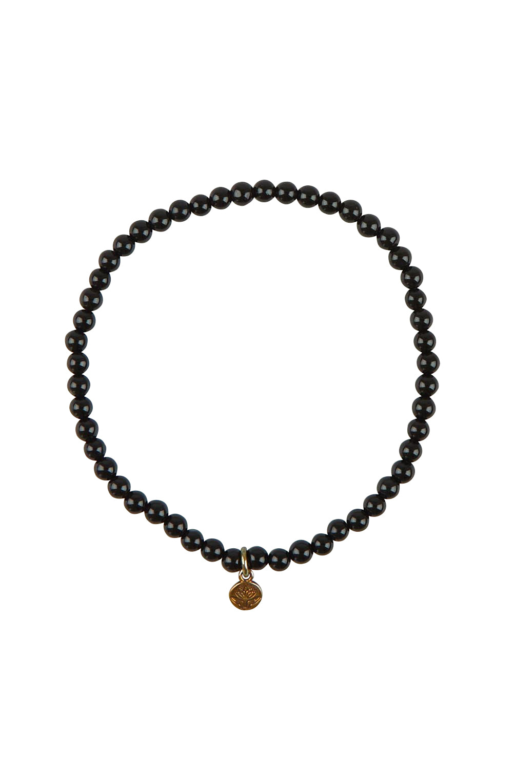 Product shot of the Healing Gem Bracelet in colour Energy (Black), from the front
