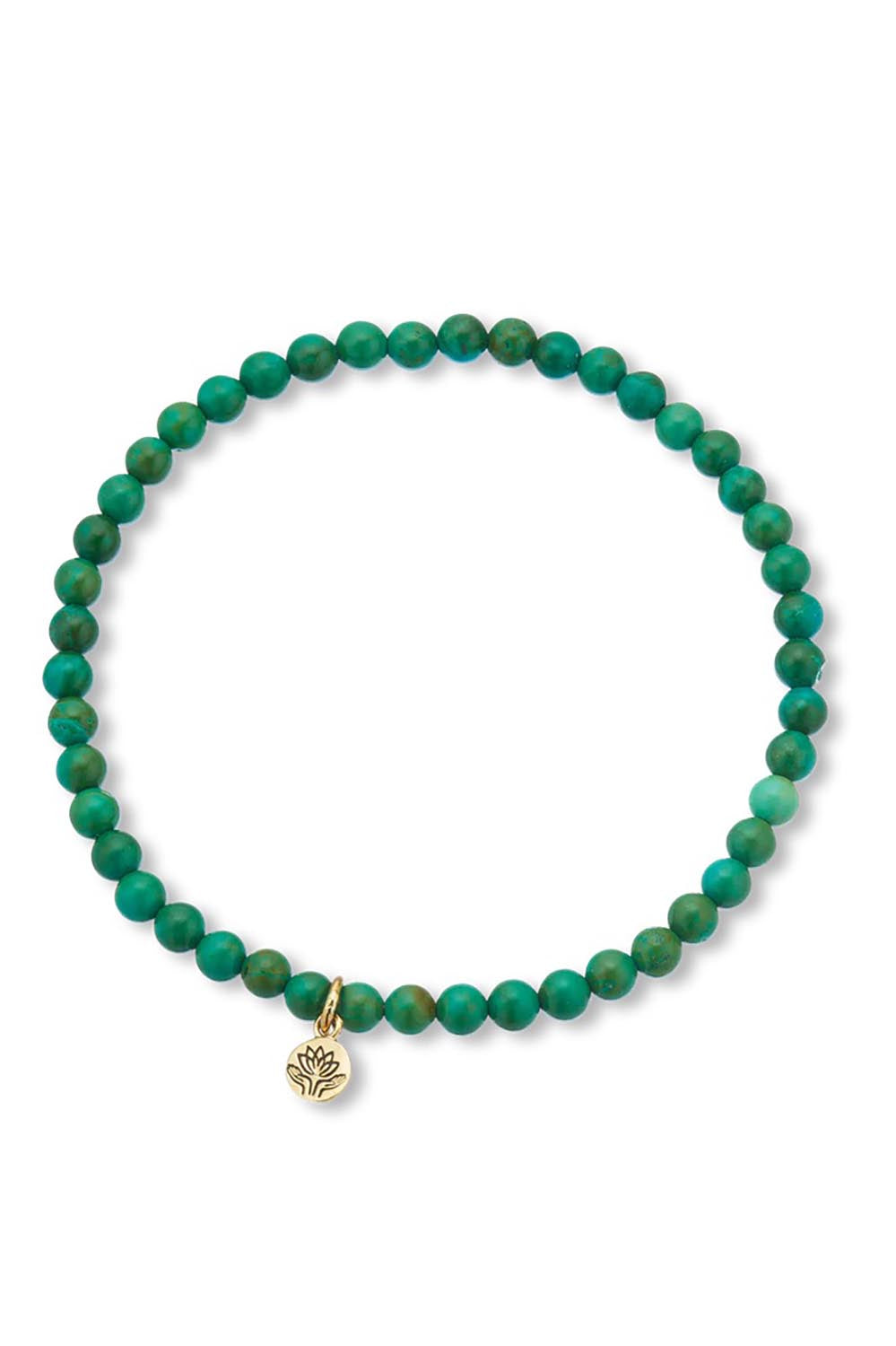 Product shot of the Healing Gem Bracelet in colour Happiness (Green), from the front