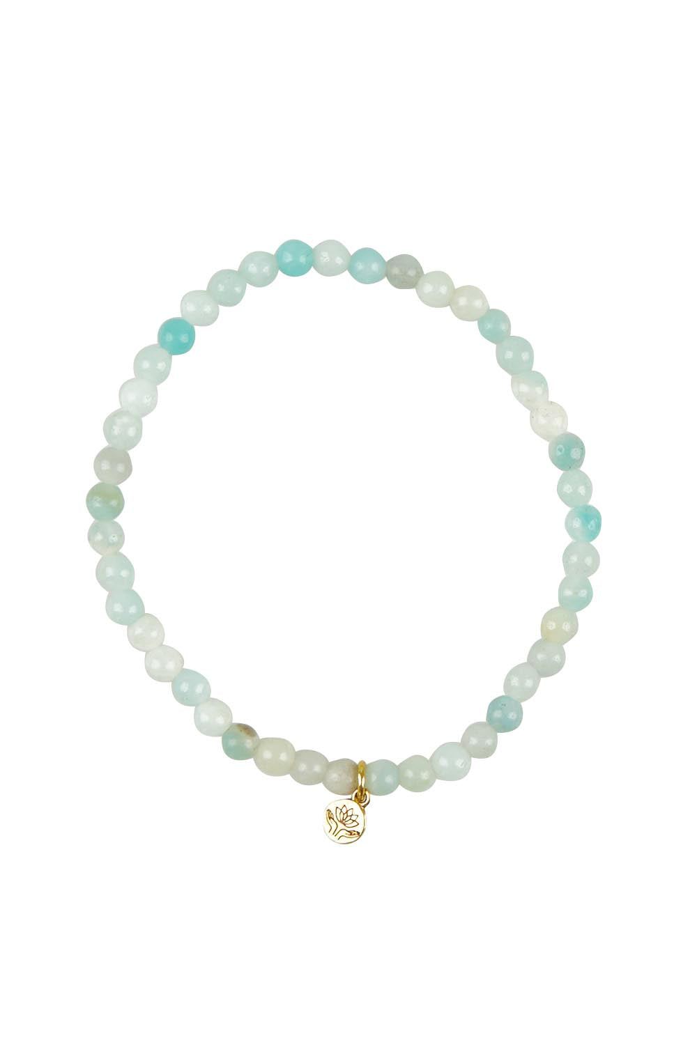 Product shot of the Healing Gem Bracelet in colour Innerpeace (Blue), from the front