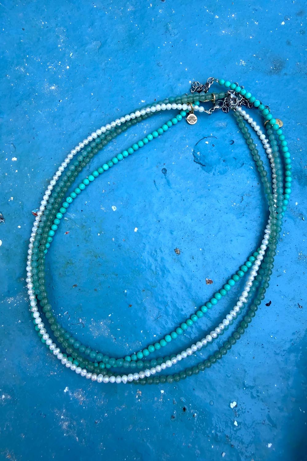 Product shot of the Healing Gems Classics Necklace - Amazonite in colour Amazonite, from the front