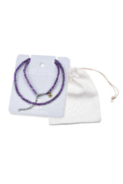 Product shot of the Healing Gems Classics Necklace - Amethyst in colour Amethyst, showing detail