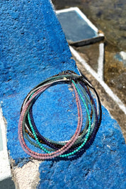 Product shot of the Healing Gems Classics Necklace - Aventurine in colour Aventurine, from the back