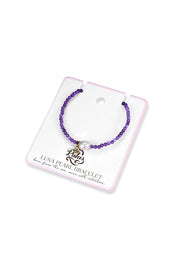 Product shot of the Luna Pearl Bracelet - Amethyst in colour Amethyst, from the back