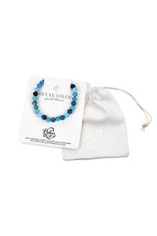 Product shot of the Spirit Stones Medium Bead Bracelet - Turquoise in colour Turquoise, showing detail