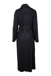 Product shot of the Kate Modal Soft Maxi Robe in colour Black (Black), from the back
