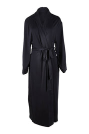 Product shot of the Kate Modal Soft Maxi Robe in colour Black (Black), from the front