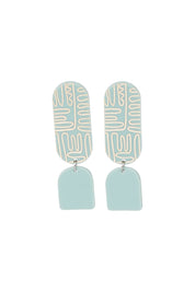 Product shot of the Amanda Drop Earring in colour Lightteal (Green), from the front