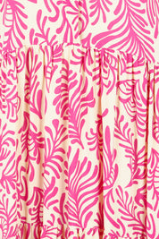 Product shot of the Short Shirt Dress in colour Seafusc (Pink), detail