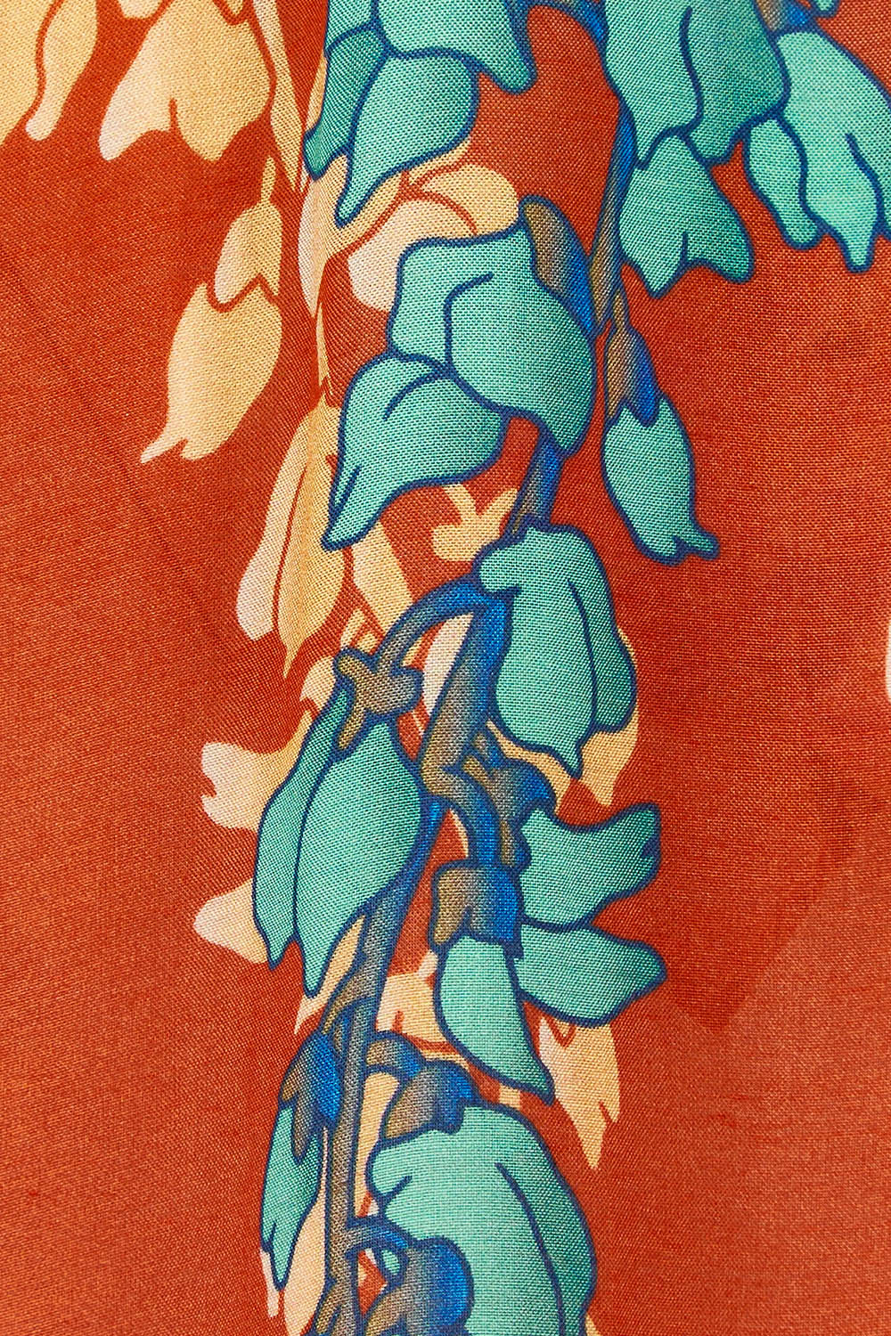 Product shot of the Kimono Jacket in colour Terracotta, detail
