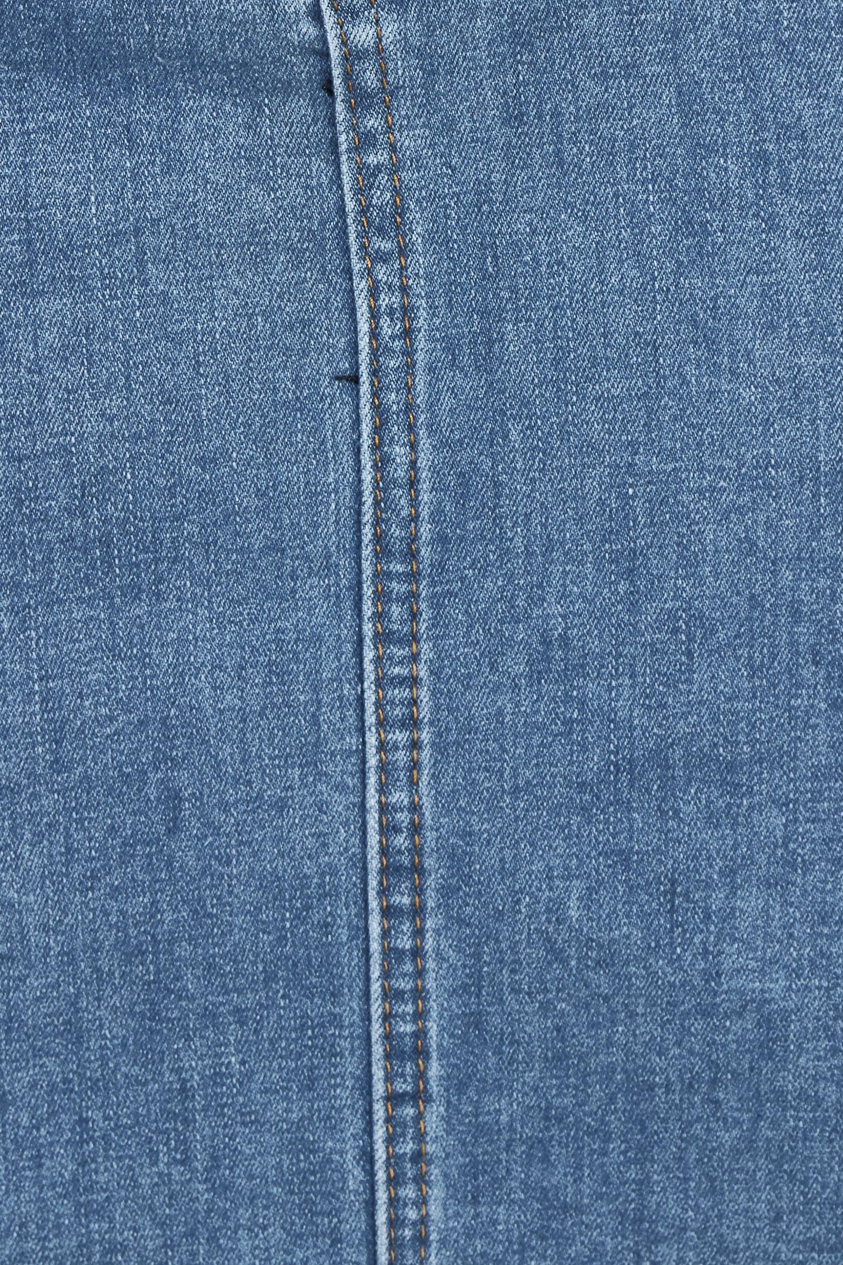 Product shot of the Frayed Denim Skirt in colour Blue (Blue), detail