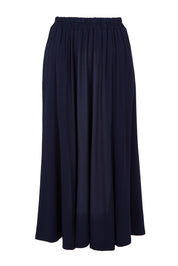 Product shot of the Adeline Bamboo Skirt in colour Navy (Blue), from the front