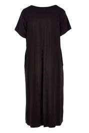 Product shot of the Tin colourShirt Dress - Black (Black), from the back
