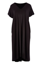 Product shot of the Tin colourShirt Dress - Black (Black), from the front
