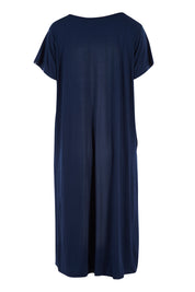 Product shot of the Tin colourShirt Dress - Navy (Blue), from the back