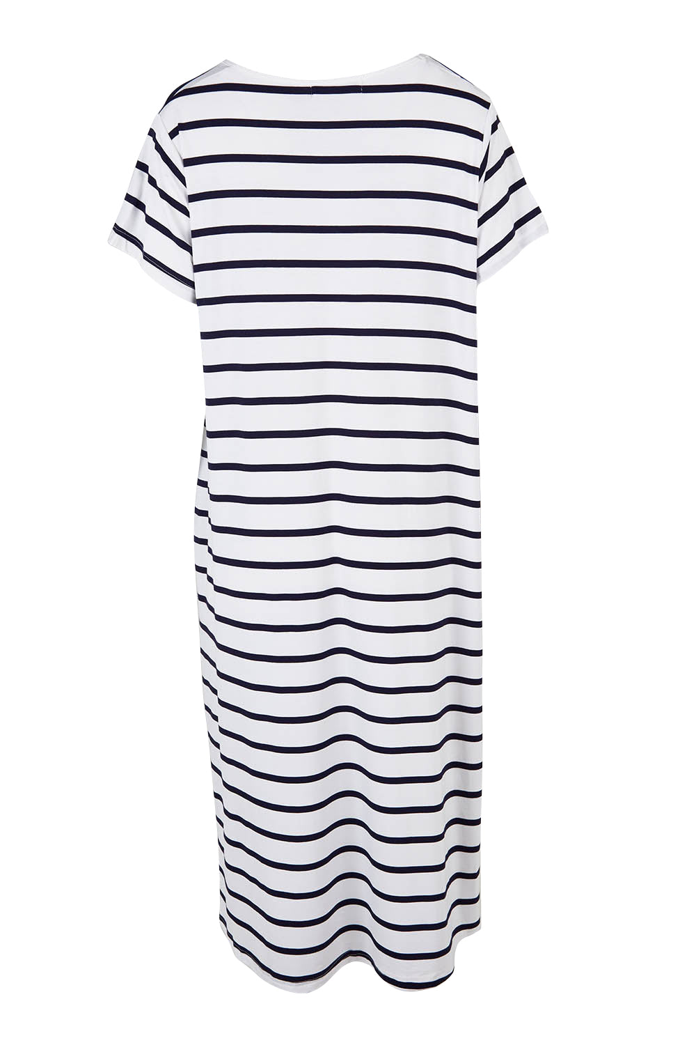 Product shot of the Tin colourShirt Dress - Stripe (White), from the back