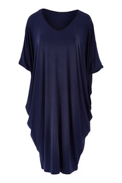 Product shot of the Original Miracle Dress in colour Navy (Blue), from the front