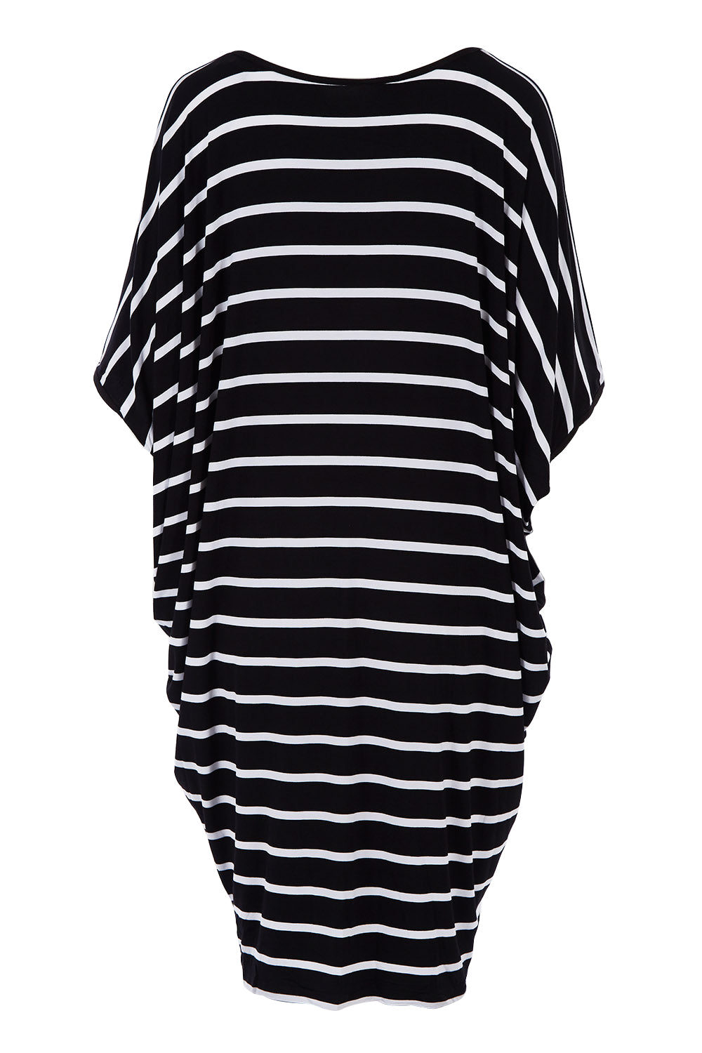 Product shot of the Stripe Original Miracle Dress in colour BlackWhite (Black), from the back