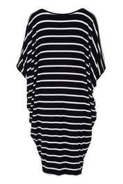 Product shot of the Stripe Original Miracle Dress in colour BlackWhite (Black), from the back