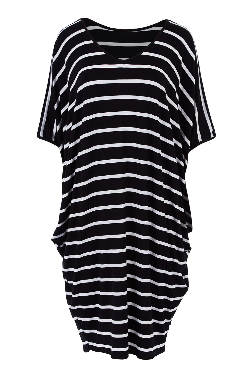 Product shot of the Stripe Original Miracle Dress in colour BlackWhite (Black), from the front