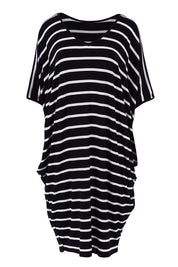 Product shot of the Stripe Original Miracle Dress in colour BlackWhite (Black), from the front