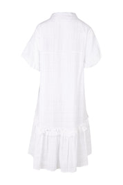 Product shot of the Petra Cotton Dress in colour White (White), from the back