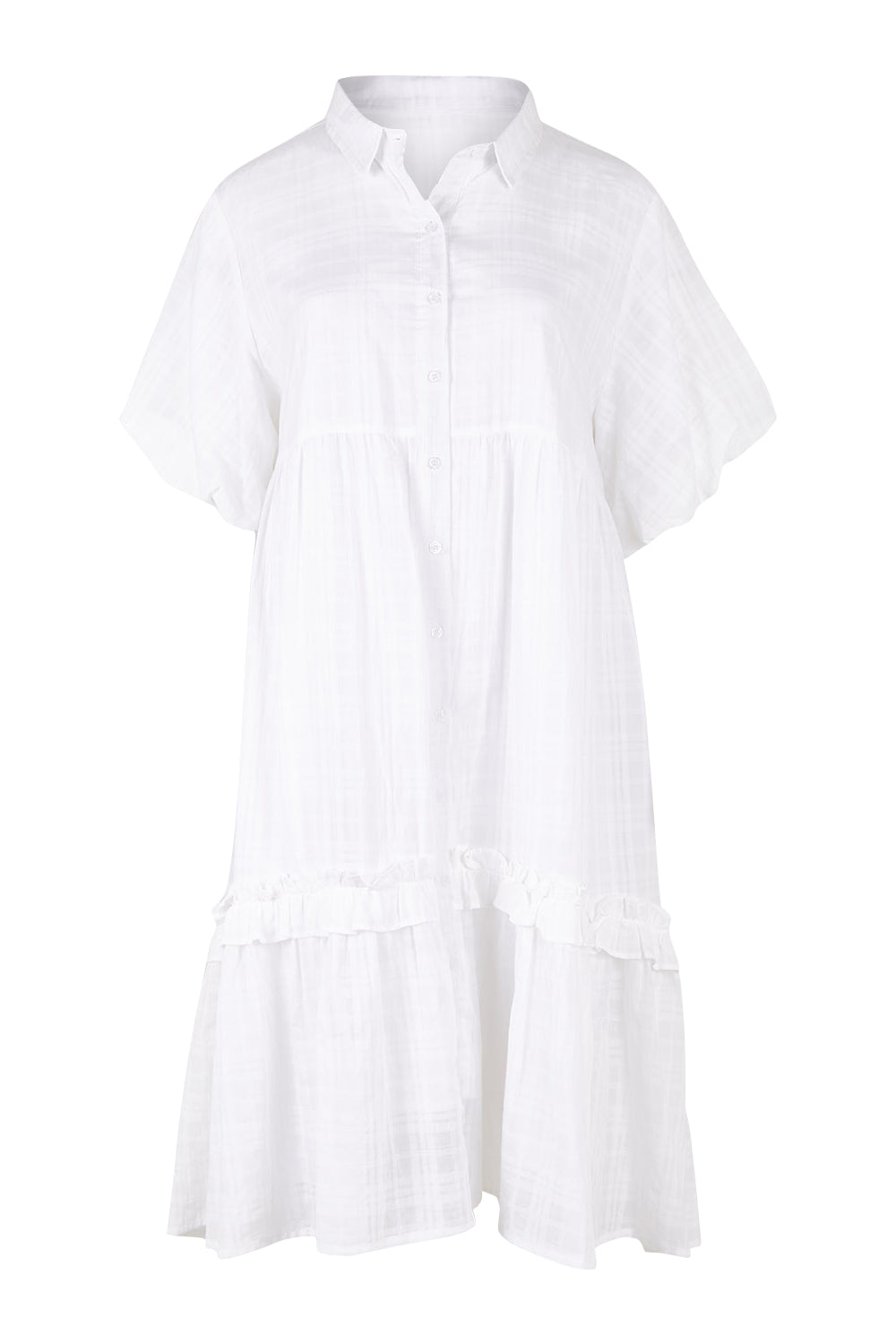 Product shot of the Petra Cotton Dress in colour White (White), from the front