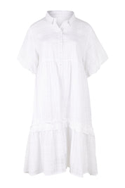 Product shot of the Petra Cotton Dress in colour White (White), from the front