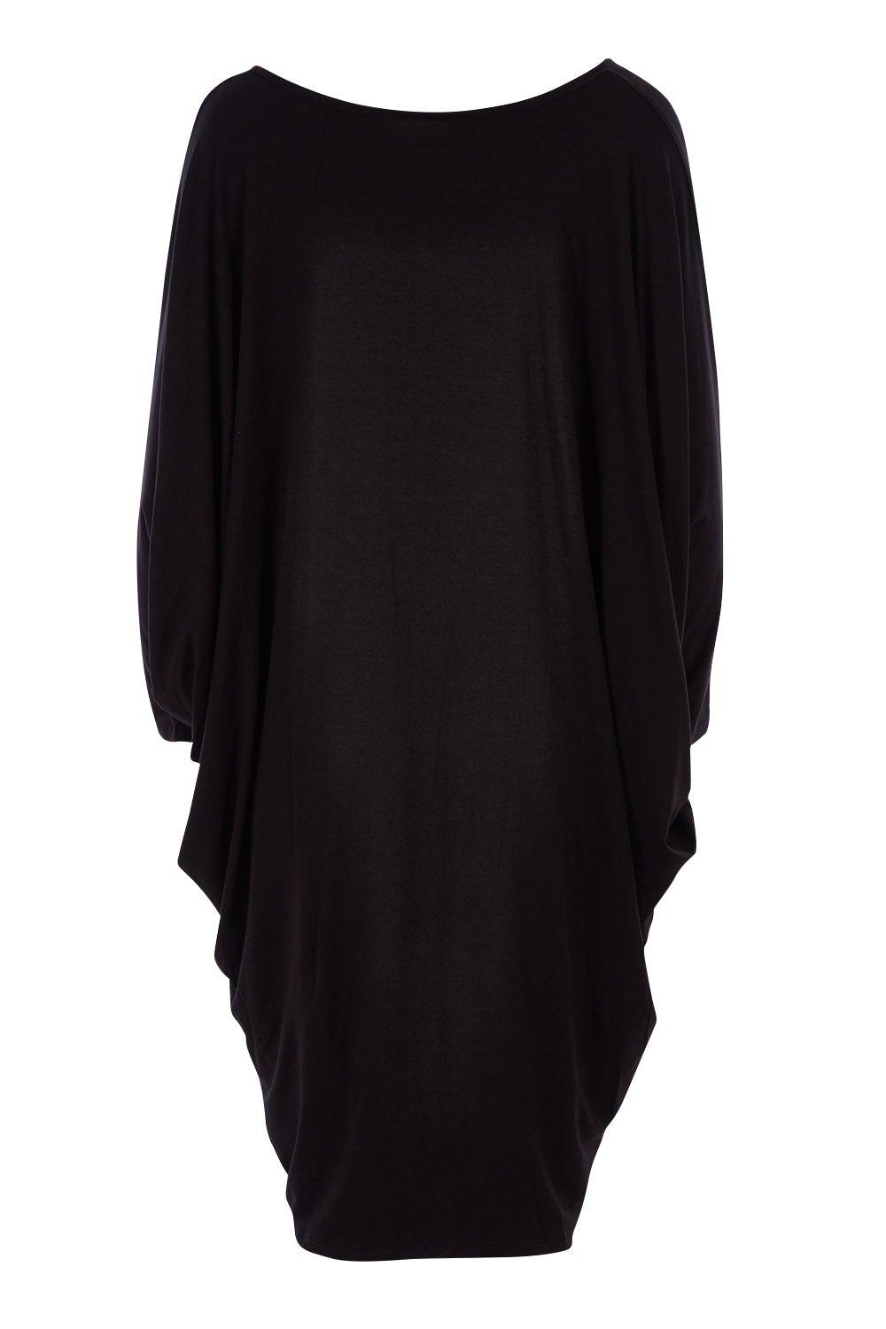 Product shot of the Long Sleeve Miracle Dress in colour Black (Black), from the back