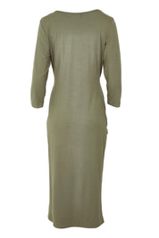 Product shot of the Mallory Bamboo Dress in colour Fern (Green), from the back