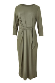 Product shot of the Mallory Bamboo Dress in colour Fern (Green), from the front
