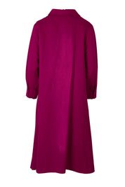 Product shot of the Cadillia Dress in colour Deepplum (Pink), from the back