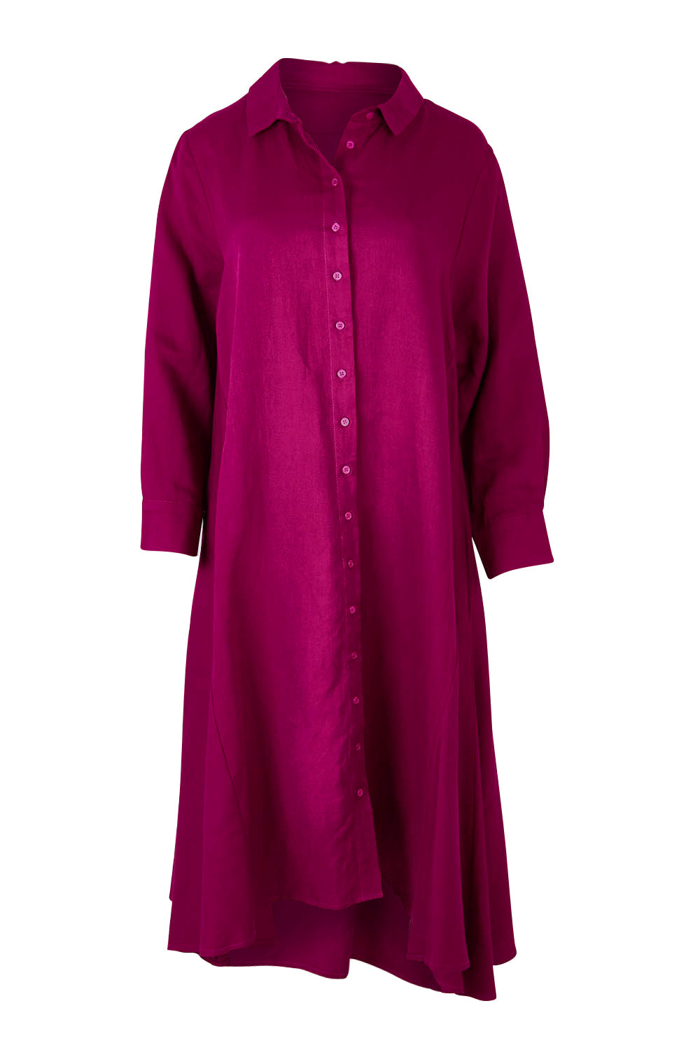 Product shot of the Cadillia Dress in colour Deepplum (Pink), from the front