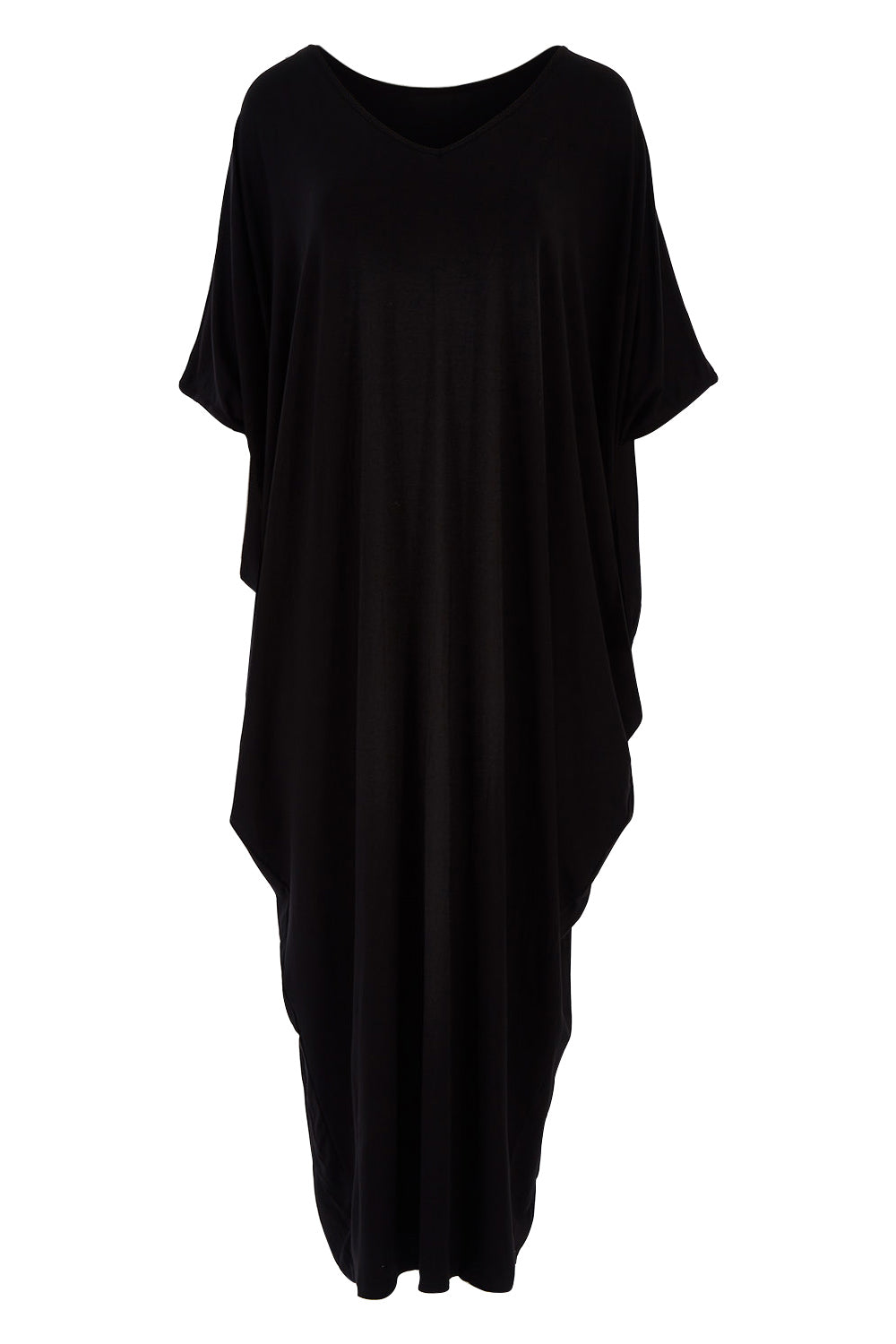 Product shot of the Maxi Miracle Dress in colour Black (Black), from the front