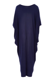 Product shot of the Maxi Miracle Dress in colour Navy (Blue), from the back