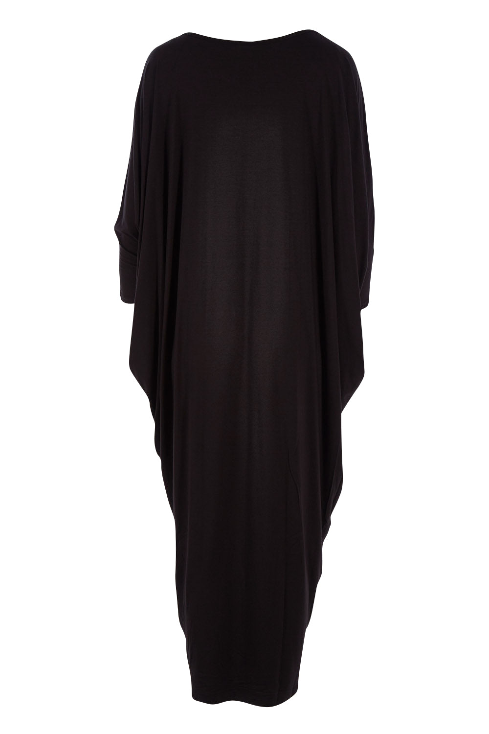 Product shot of the Long Sleeve Maxi Miracle Dress in colour Black (Black), from the back