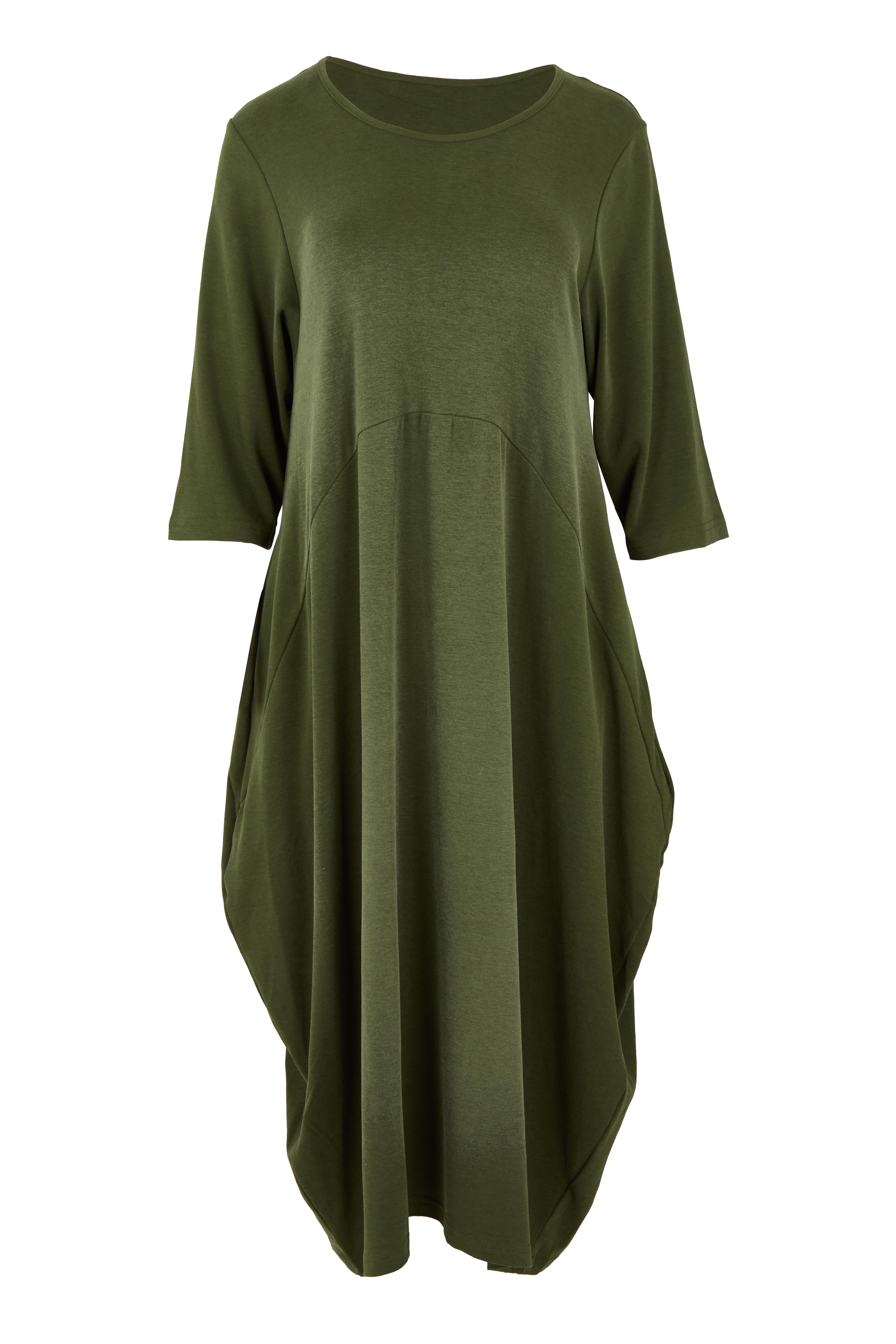 Product shot of the Alviva Lounge Dress in colour Fern (Green), from the front