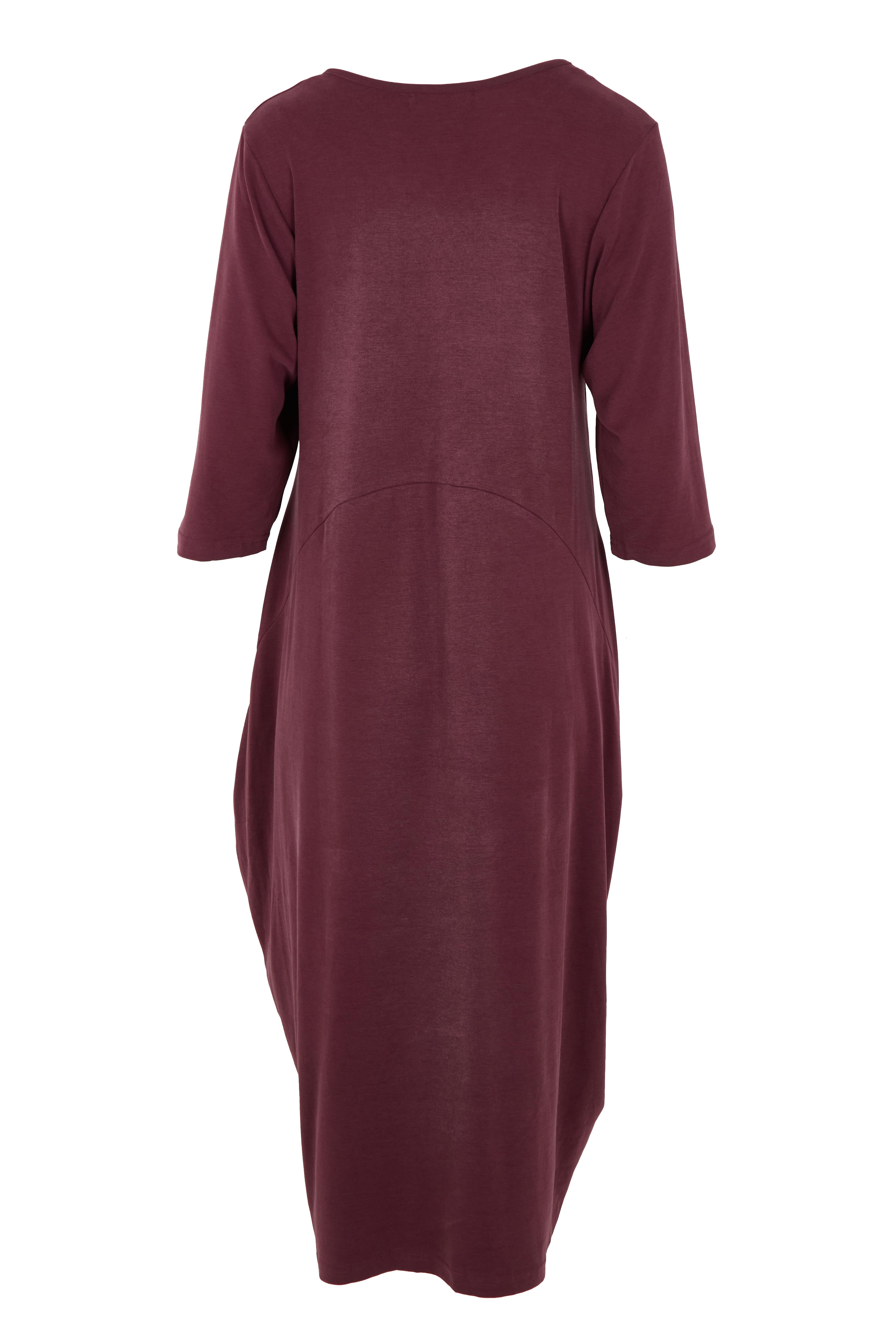 Product shot of the Alviva Lounge Dress in colour Shiraz (Purple), from the back