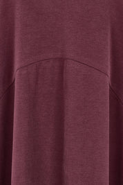 Product shot of the Alviva Lounge Dress in colour Shiraz (Purple), detail