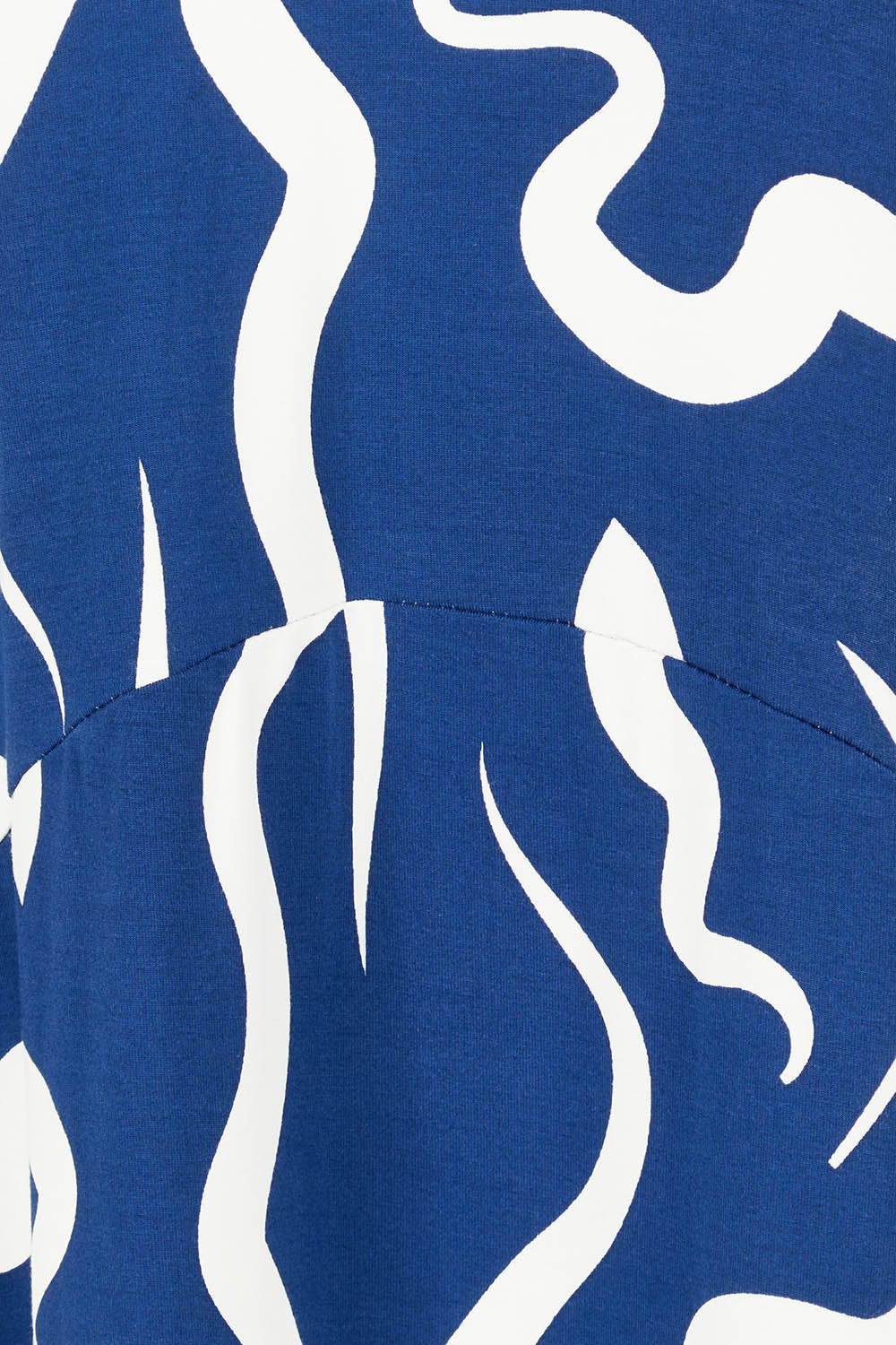 Product shot of the Alviva Bamboo Dress in colour Seaport (Blue), detail