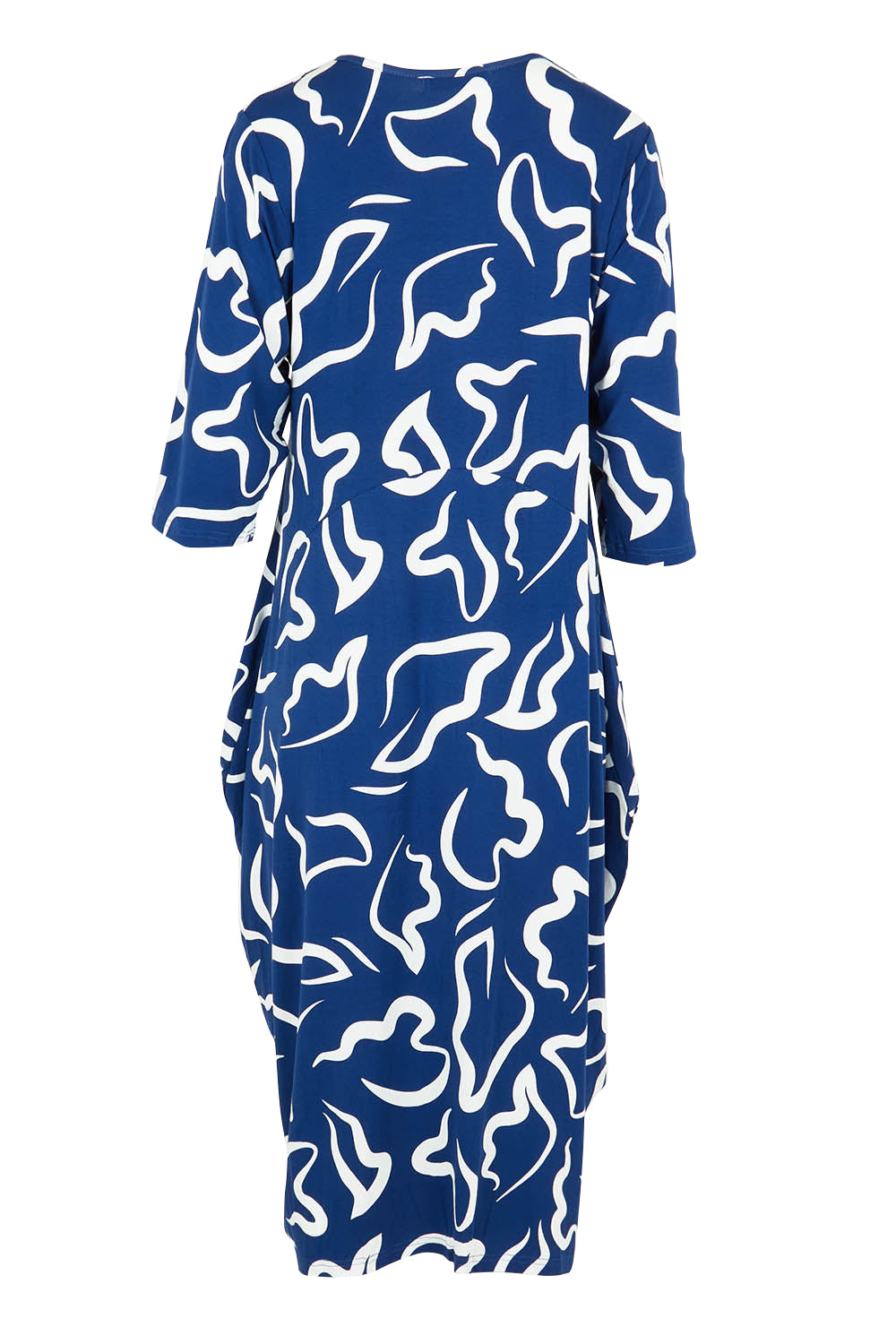 Product shot of the Alviva Bamboo Dress in colour Seaport (Blue), from the front