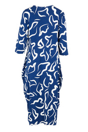 Product shot of the Alviva Bamboo Dress in colour Seaport (Blue), from the front