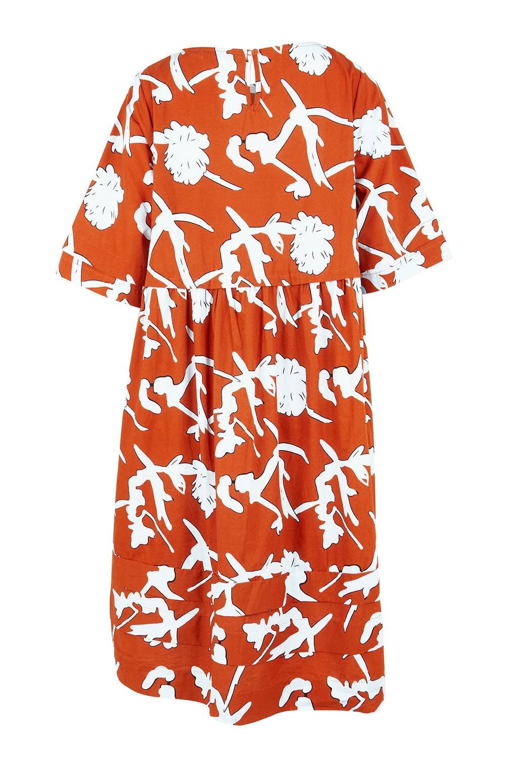 Product shot of the Kingsley Cotton Dress in colour Myrtle, from the back