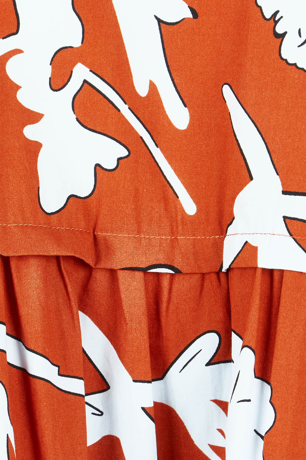 Product shot of the Kingsley Cotton Dress in colour Myrtle, detail
